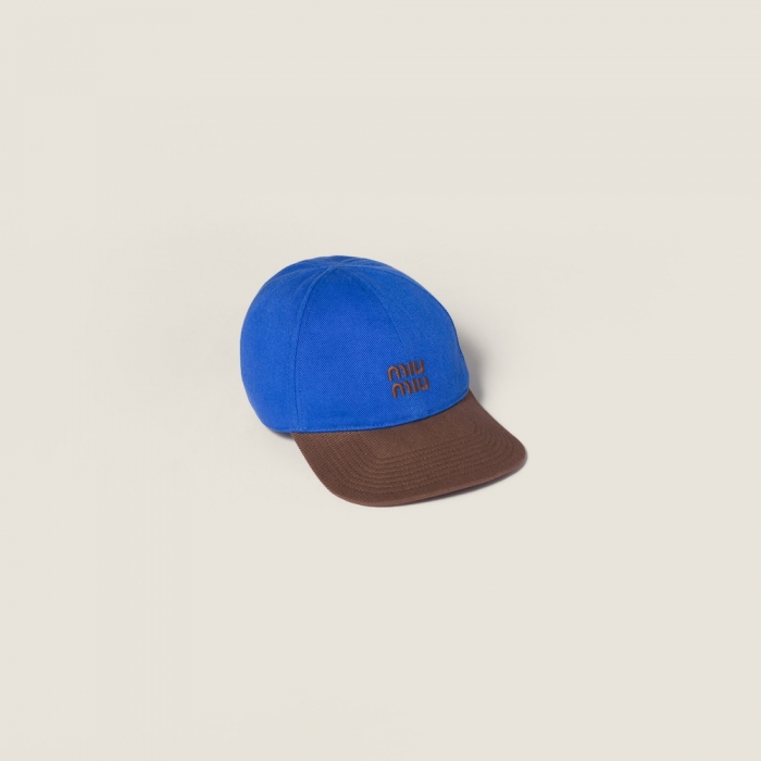 Miu Miu Drill baseball cap - Light Blue/Cocoa