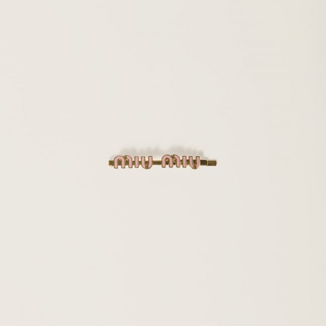 Miu Miu Enameled metal hair clip - Orchid Pink
