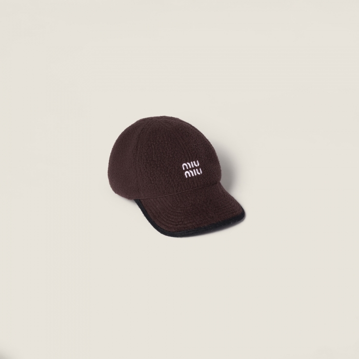 Miu Miu Fleece baseball cap - Ebony