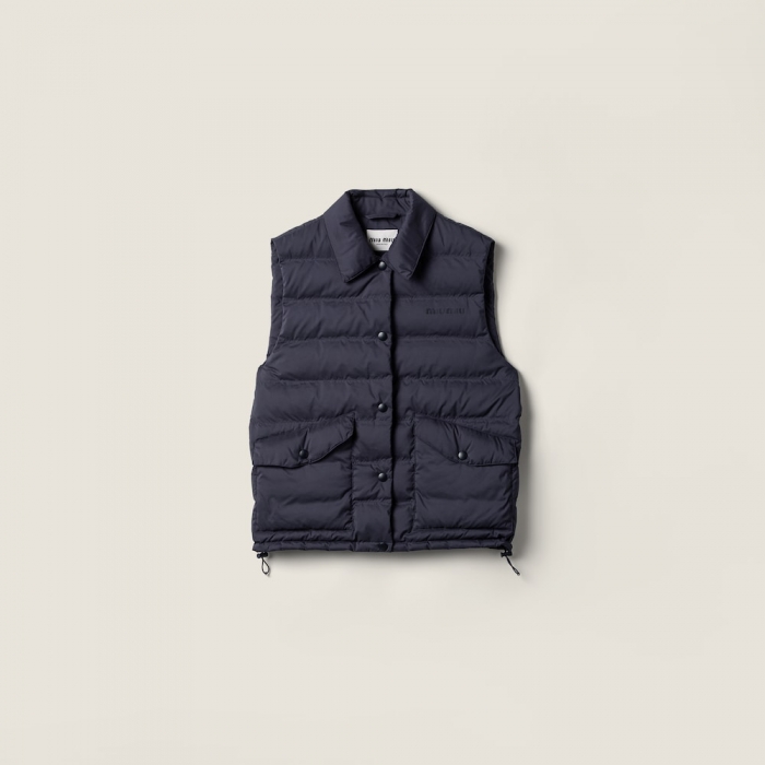 Miu Miu Technical pongé down vest Navy