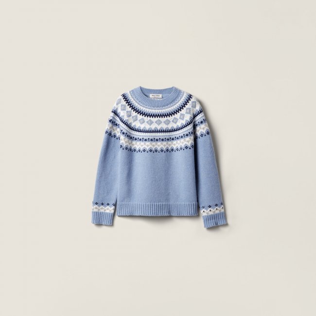 Miu Miu Wool crew-neck sweater Sapphire Blue
