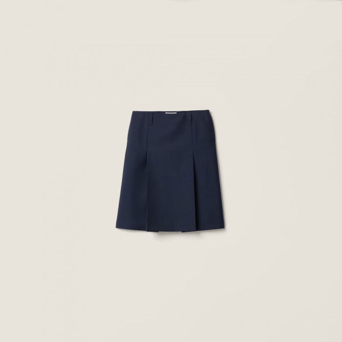 Miu Miu Kid mohair skirt Navy