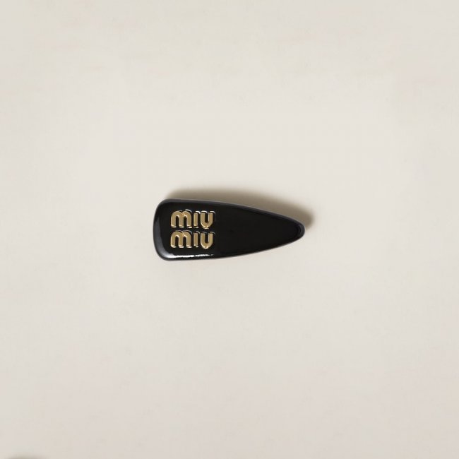 Miu Miu Patent leather hair clip - Black