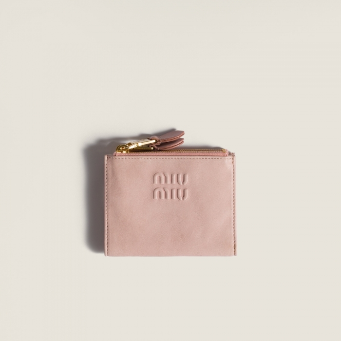 Miu Miu Small nappa leather wallet Peach