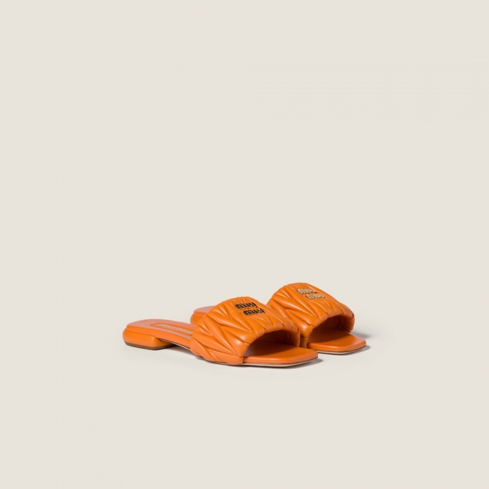 Miu Miu Matelassé nappa leather slides Gerbera Daisy