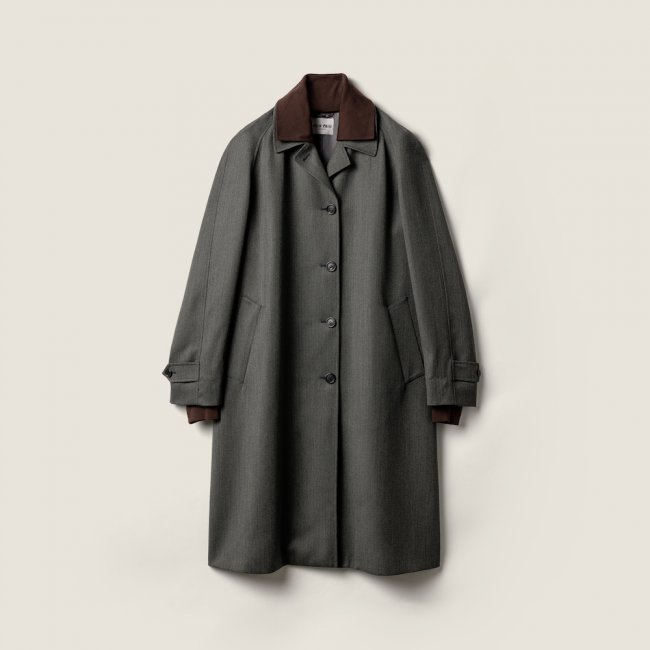Miu Miu Single-breasted coat in Cover fabric Slate Gray