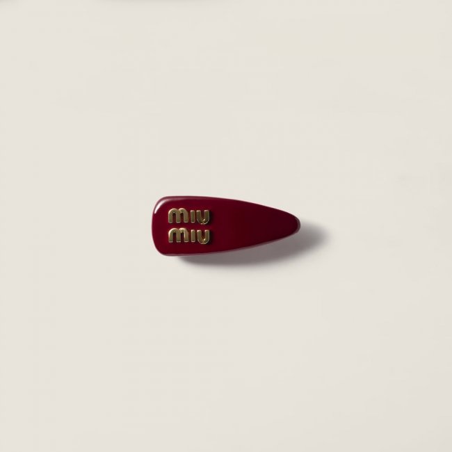 Miu Miu Patent leather hair clip - Crimson