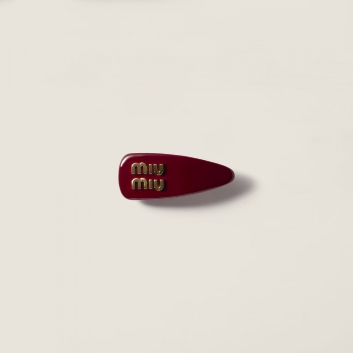 Miu Miu Patent leather hair clip - Crimson