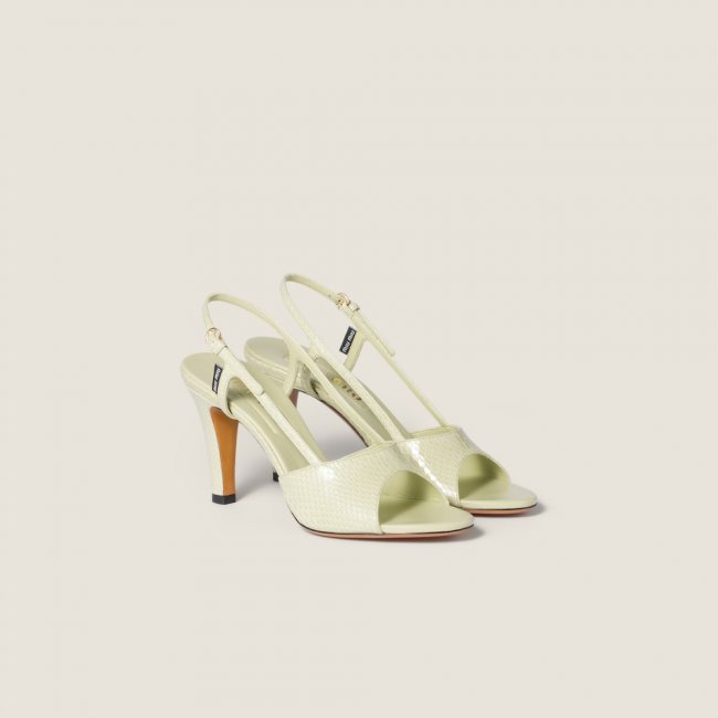 Miu Miu Ayers slingback sandals Pistachio Green