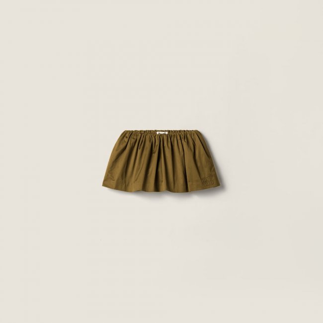 Miu Miu Satin cotton miniskirt Military Green