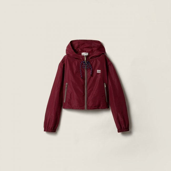 Miu Miu Technical fabric blouson jacket Amaranth Red / Maize Yellow