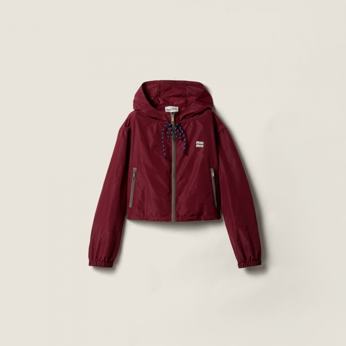 Miu Miu Technical fabric blouson jacket Amaranth Red / Maize Yellow