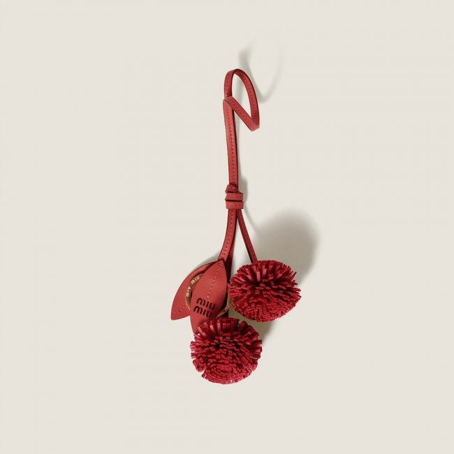 Miu Miu Trick leather keyring - Red