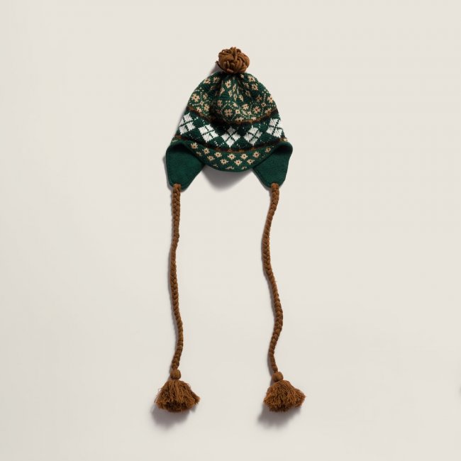 Miu Miu Wool and cashmere visor hat - Cognac/Billiard Green