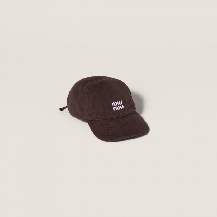 Miu Miu Denim baseball cap - Amaranth Red/Maize Yellow