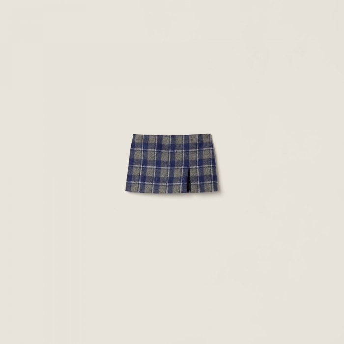 Miu Miu Checked miniskirt Slate / LightBlue