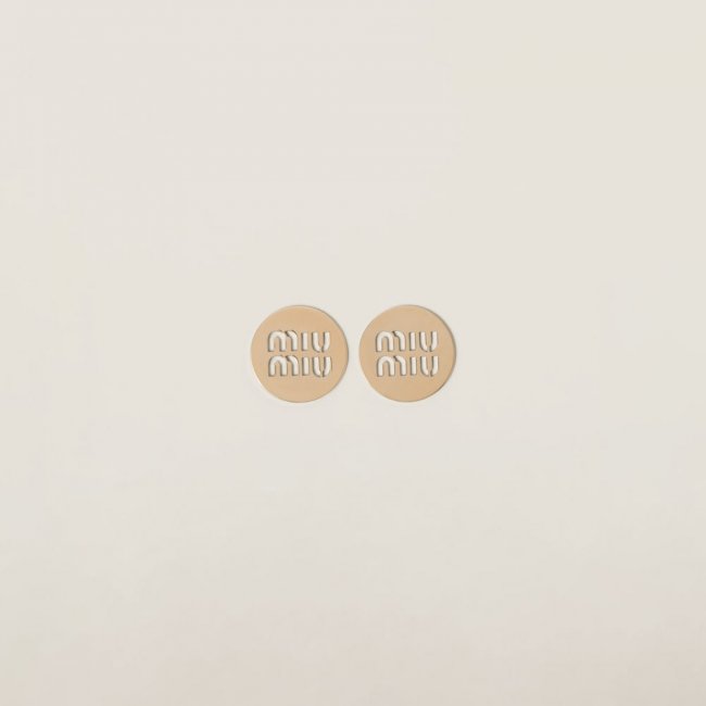 Miu Miu Logo earrings Gold