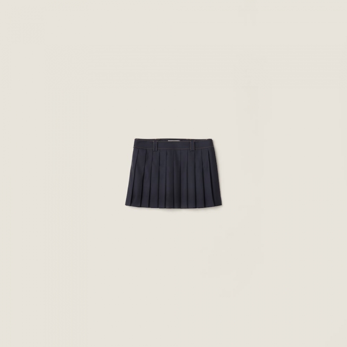 Miu Miu Pleated batavia miniskirt Navy