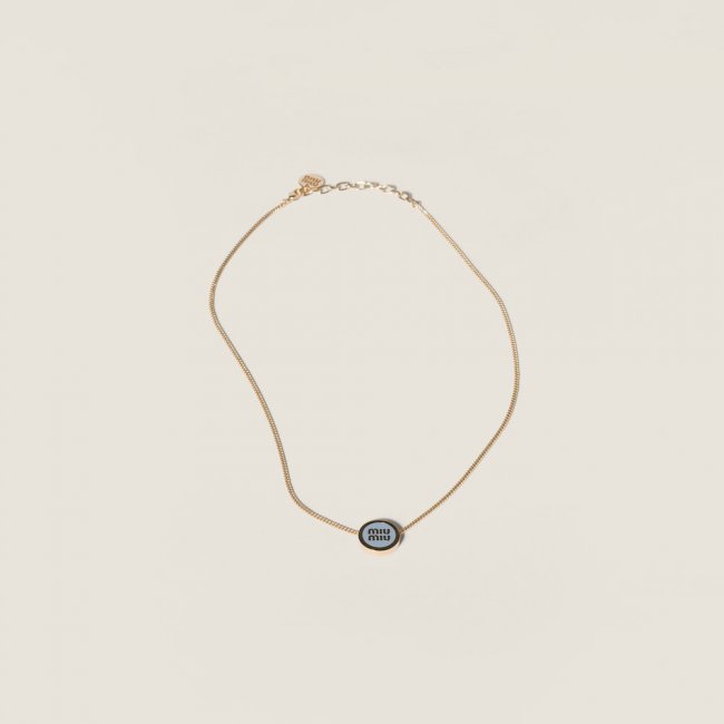 Miu Miu Metal necklace Light Blue