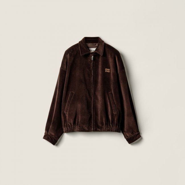 Miu Miu Corduroy blouson jacket Cocoa Brown