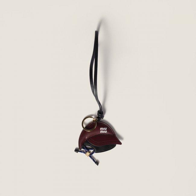 Miu Miu Leather key ring trick - Burgundy