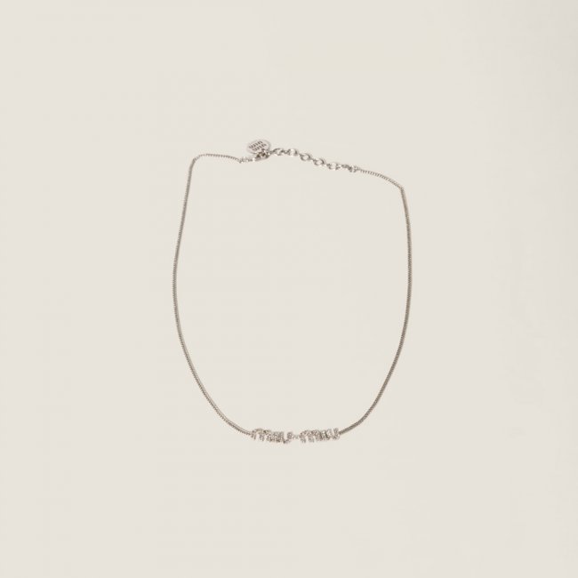 Miu Miu Metal necklace with crystals Steel / Crystal