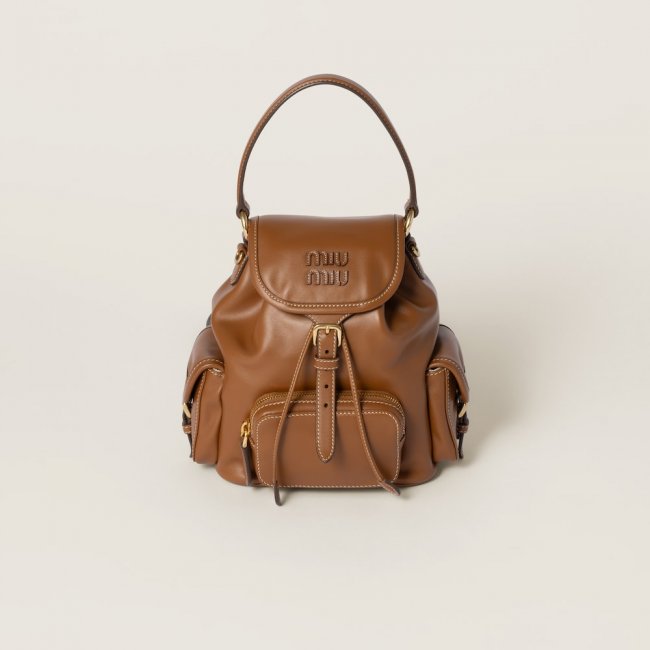 Miu Miu Leather backpack Cognac