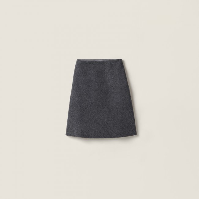 Miu Miu Shetland wool skirt Slate Gray