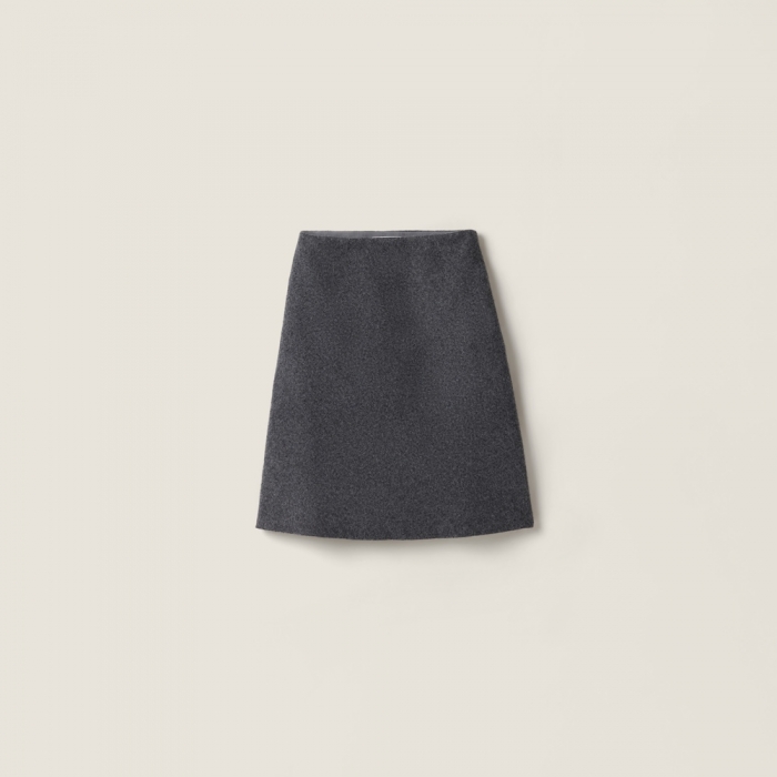 Miu Miu Shetland wool skirt Slate Gray