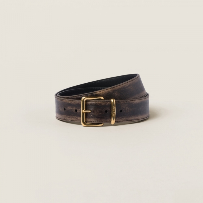 Miu Miu Nappa leather belt - Coffee