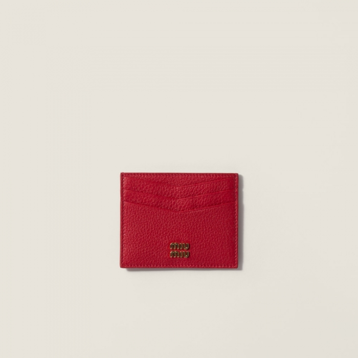 Miu Miu Leather card holder Red