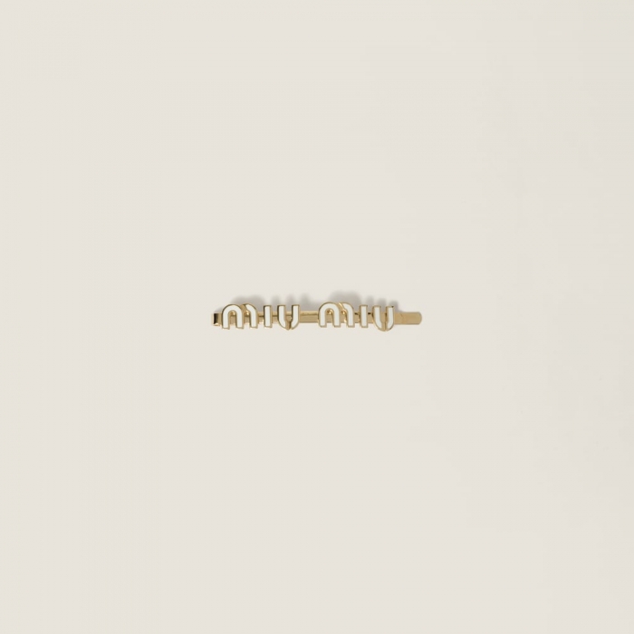Miu Miu Enameled metal hair clip - White