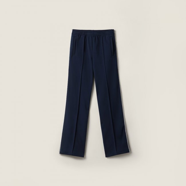 Miu Miu Technical jersey pants Navy