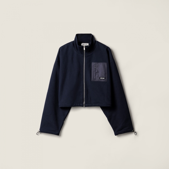 Miu Miu Zippered fleece jacket Navy