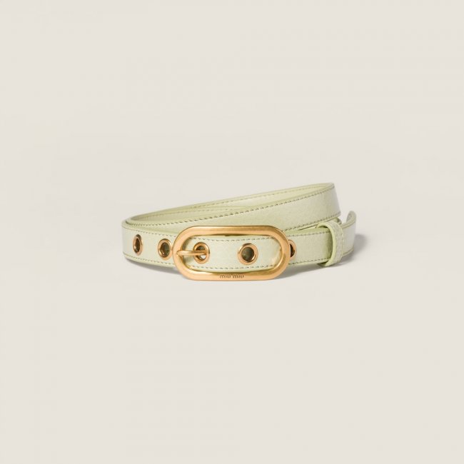 Miu Miu Ayers leather belt - Pistachio Green