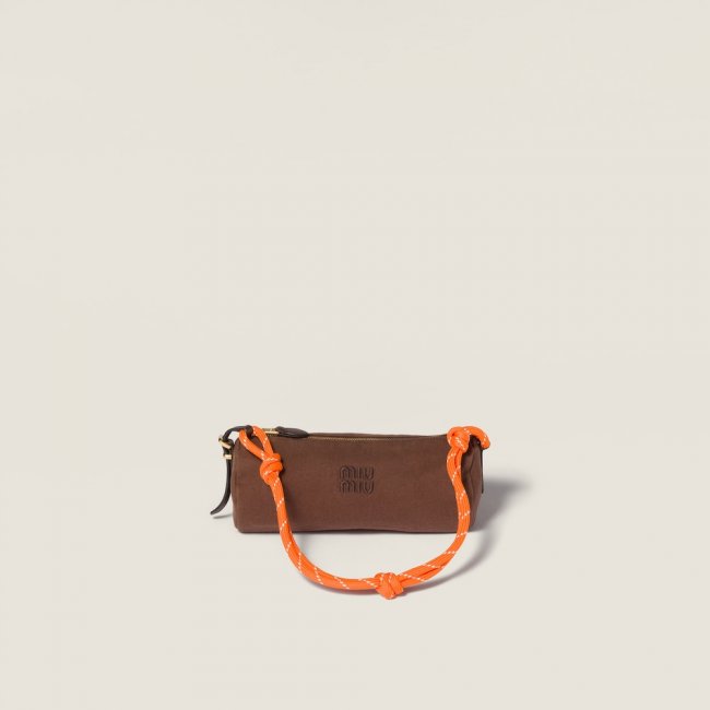 Miu Miu Gabardine pouch - Cocoa Brown/Orange
