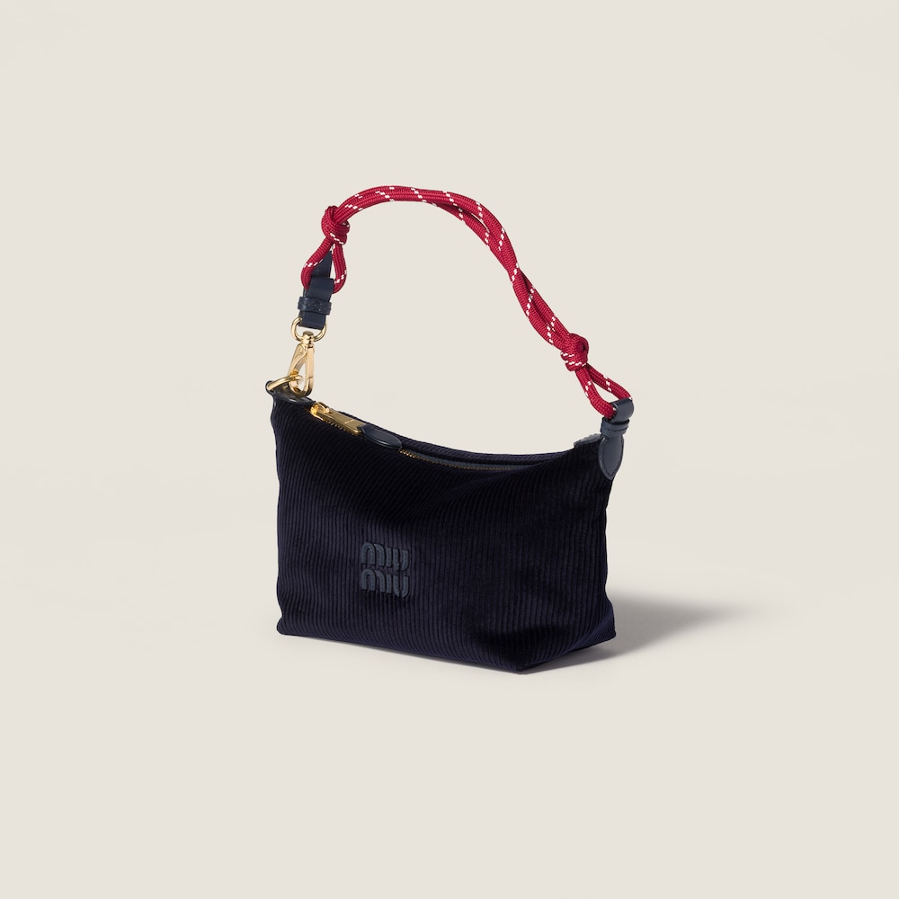 Miu Miu Corduroy pouch - Navy Blue/Amaranth