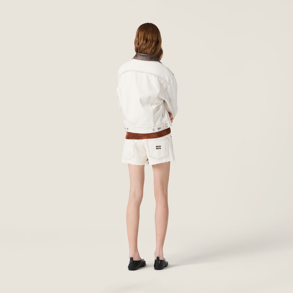 Miu Miu Denim blouson jacket White