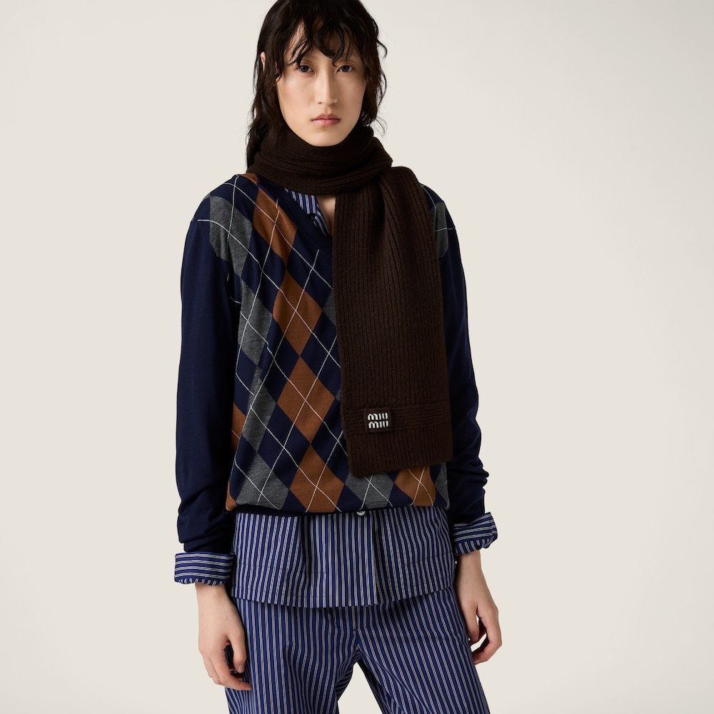 Miu Miu Cashmere scarf - Dark Brown