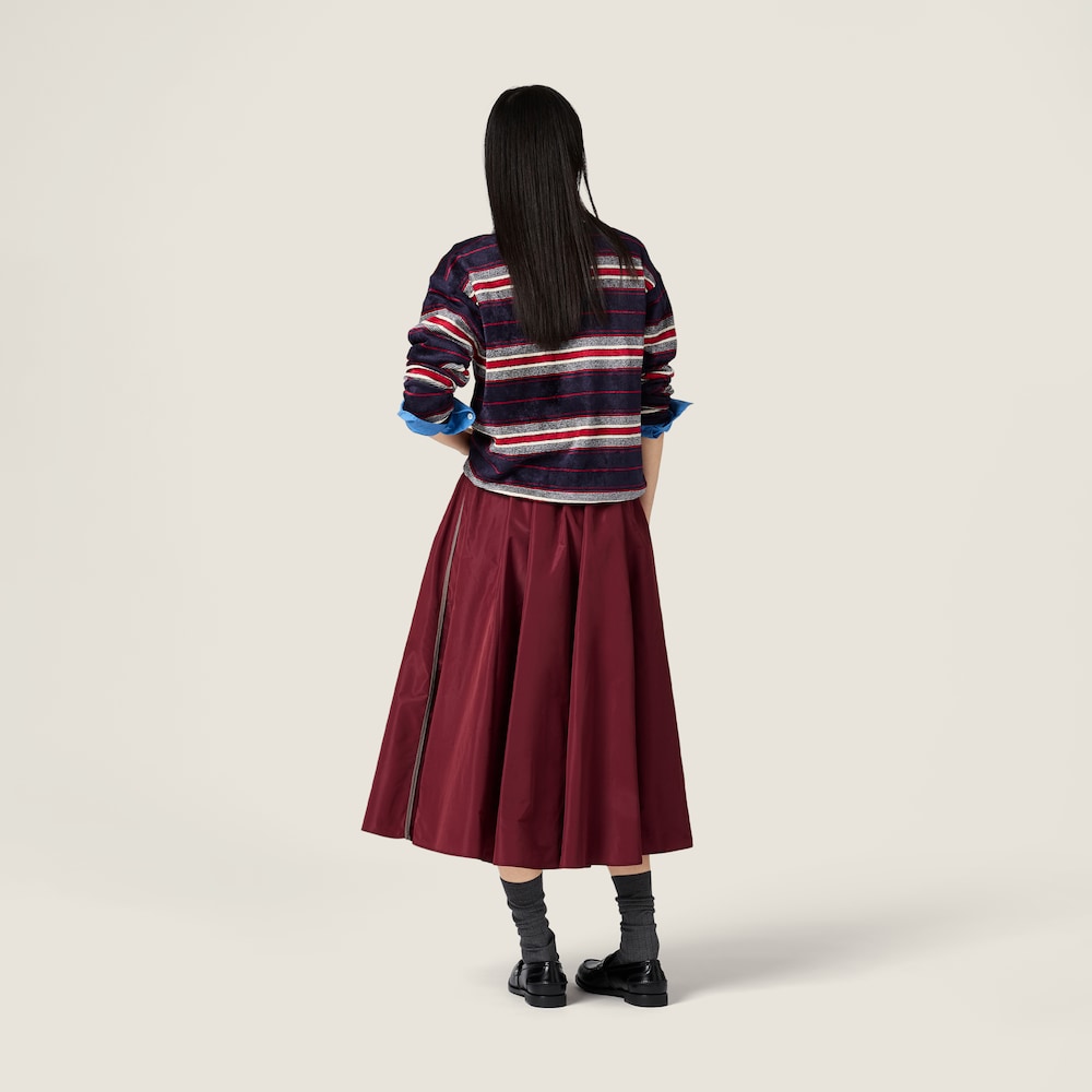 Miu Miu Technical fabric skirt Amaranth Red / Maize Yellow