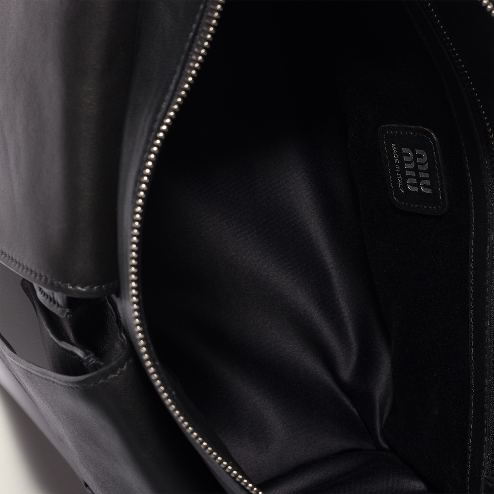 Miu Miu Utilitaire nappa leather shoulder bag Black