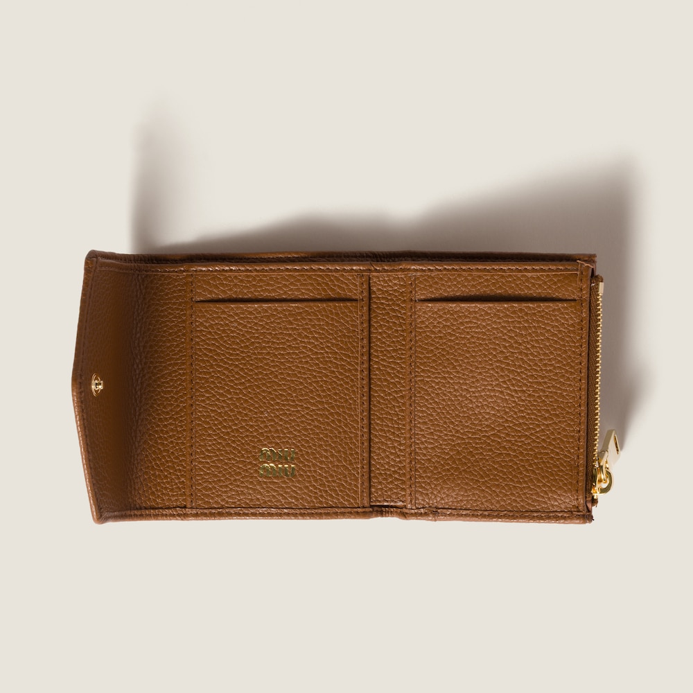 Miu Miu Small leather wallet Cognac