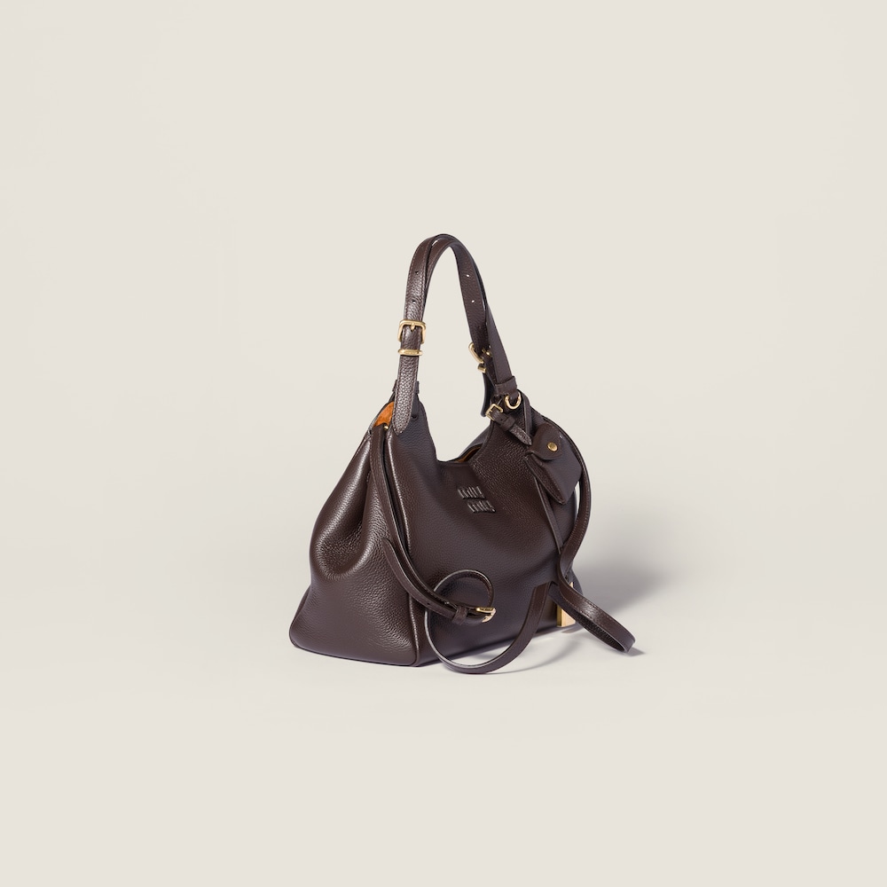 Miu Miu Leather handbag Dark Brown / Papaya