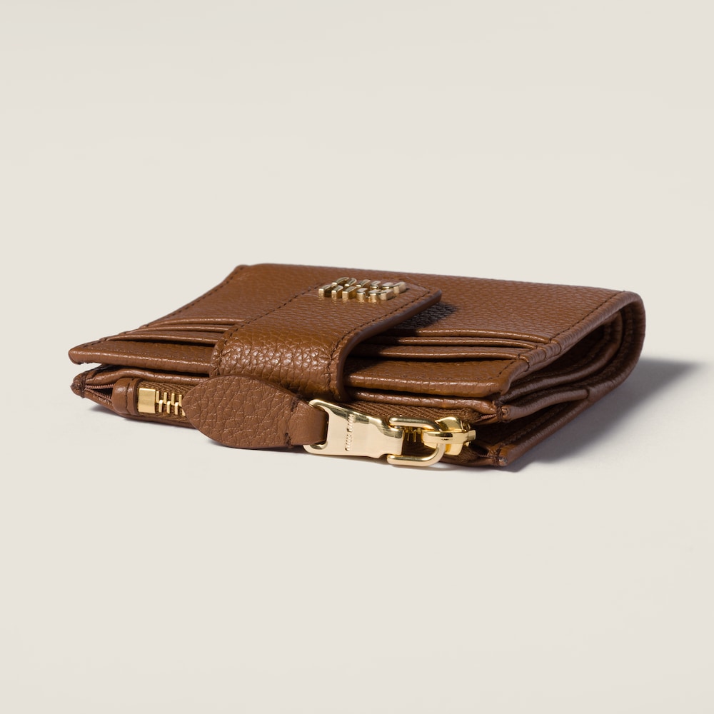 Miu Miu Small leather wallet Cognac
