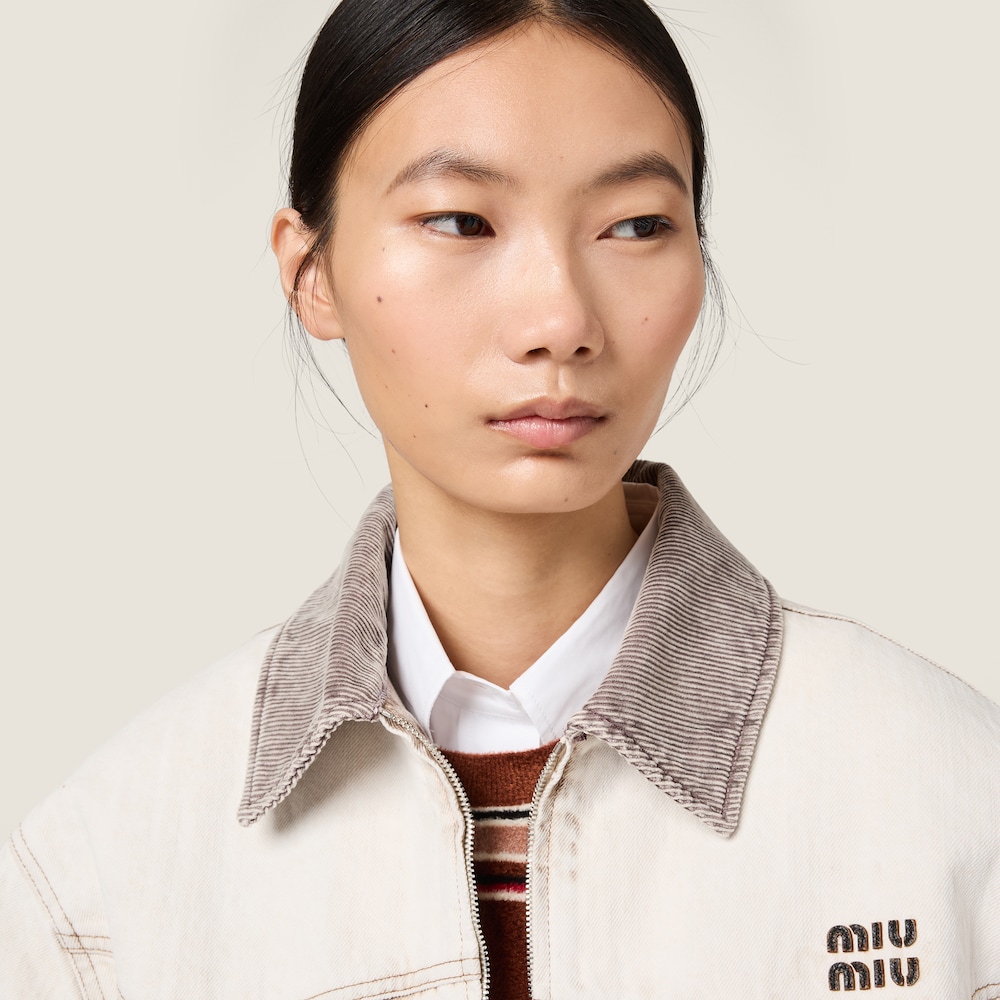 Miu Miu Denim blouson jacket White
