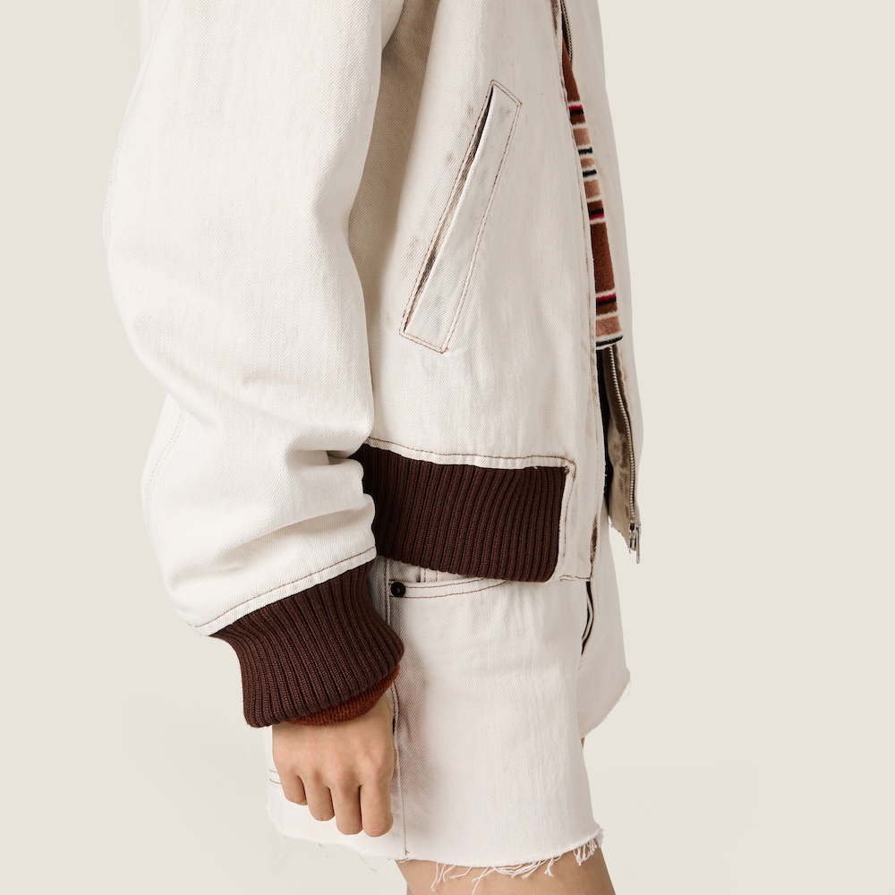 Miu Miu Denim blouson jacket White