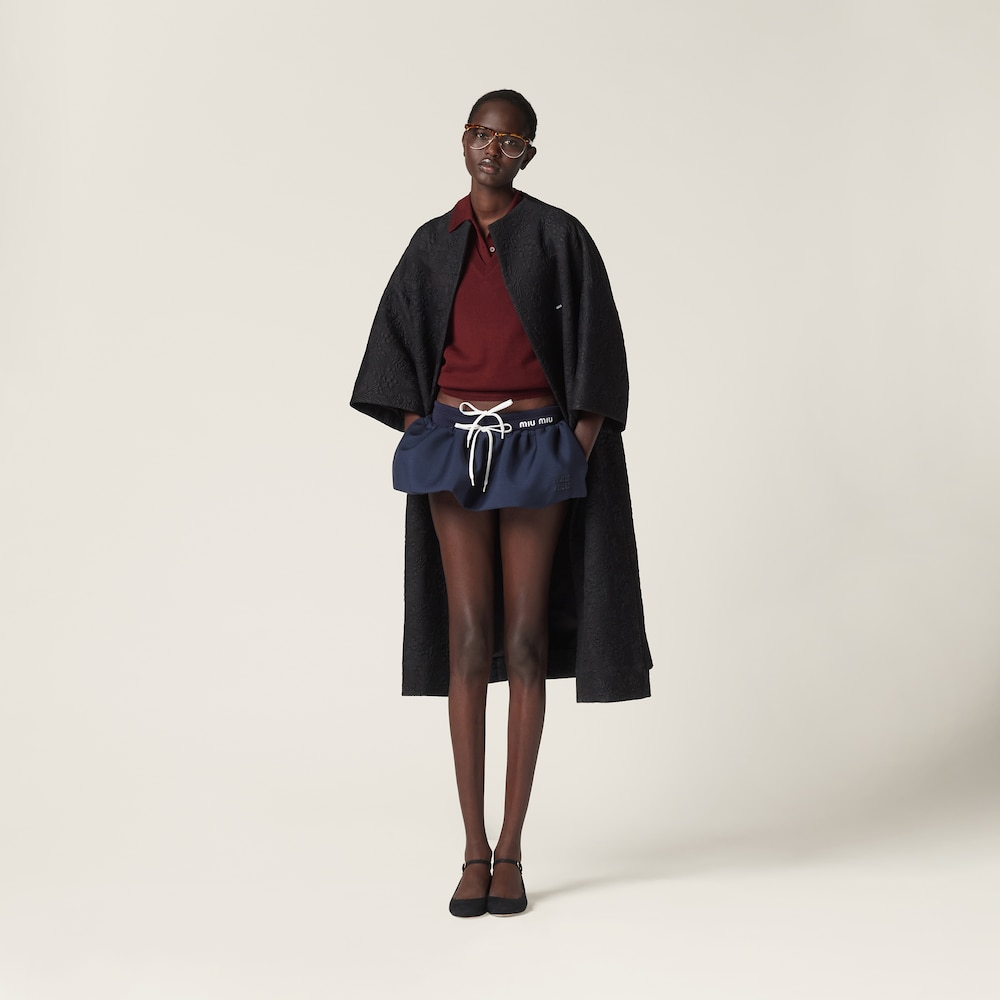 Miu Miu Wool knit polo shirt Amaranth Red / Maize Yellow