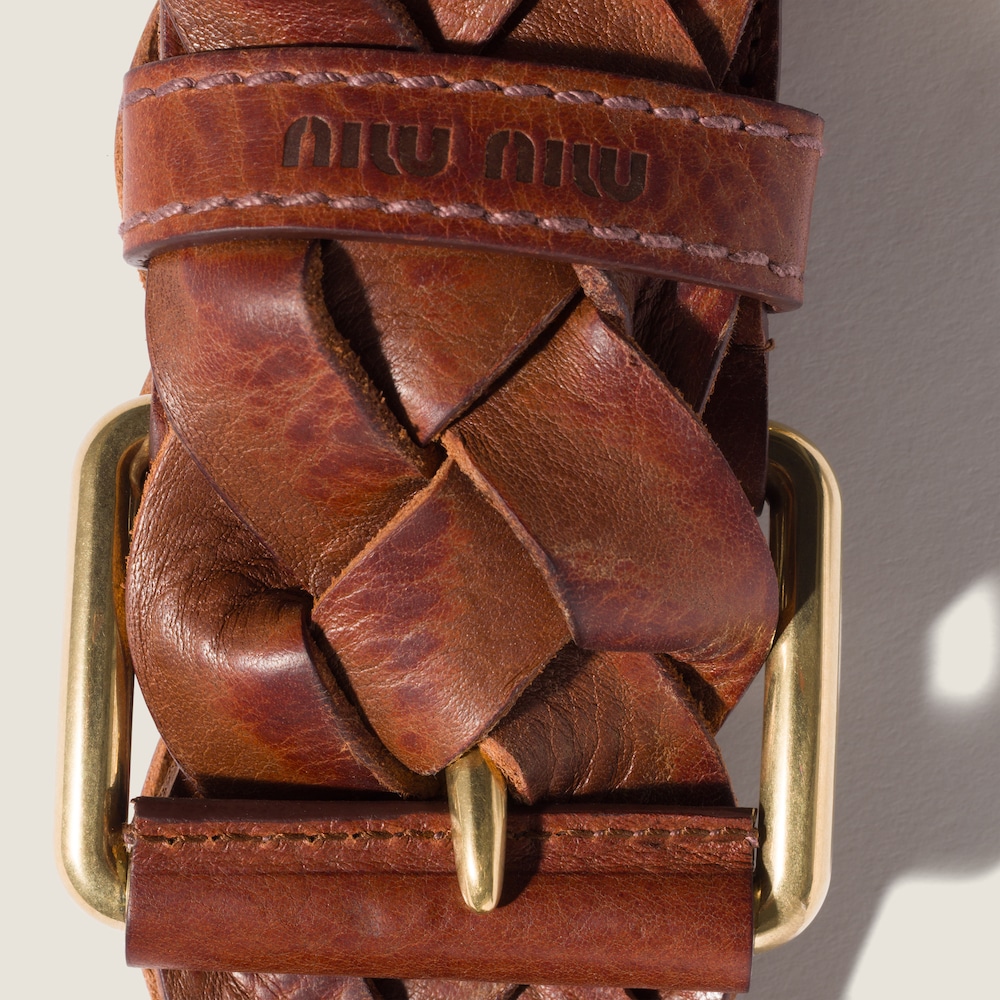 Miu Miu Leather belt - Tobacco
