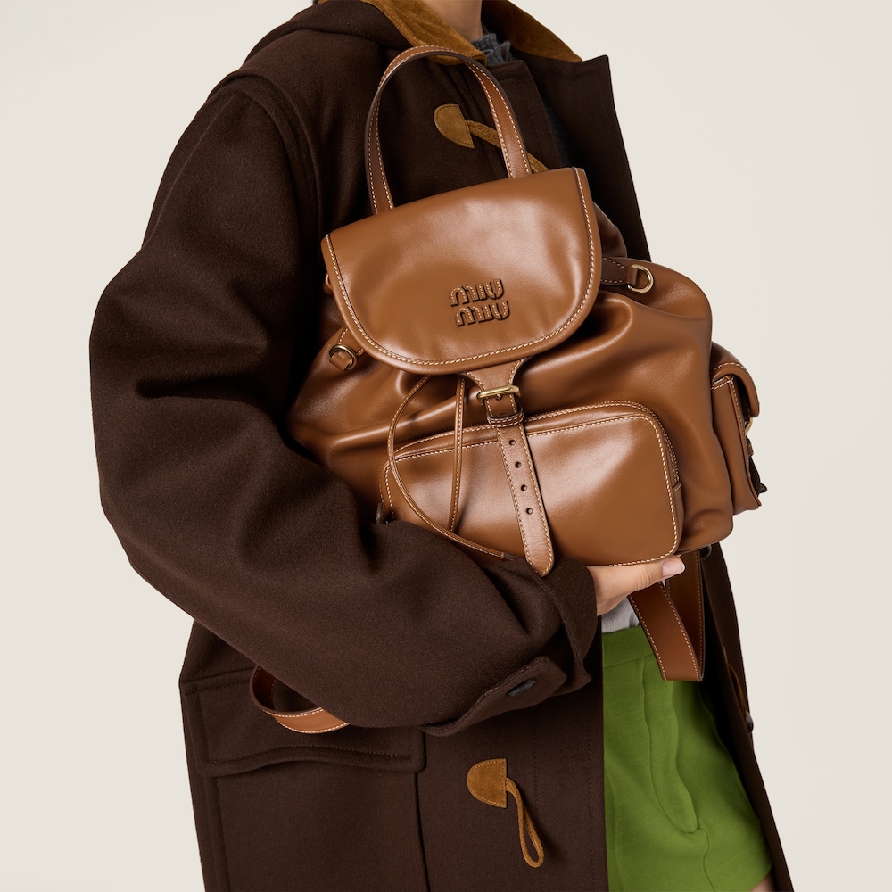Miu Miu Leather backpack Cognac