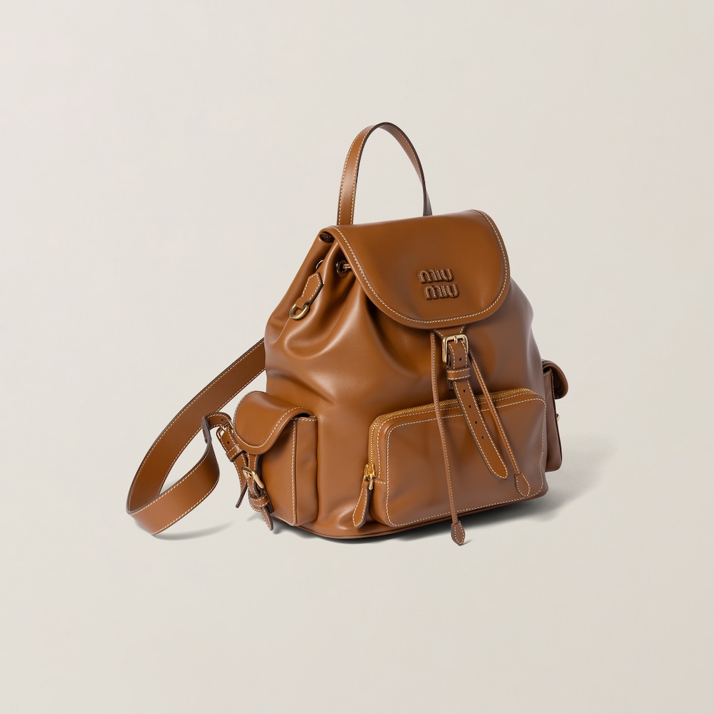 Miu Miu Leather backpack Cognac